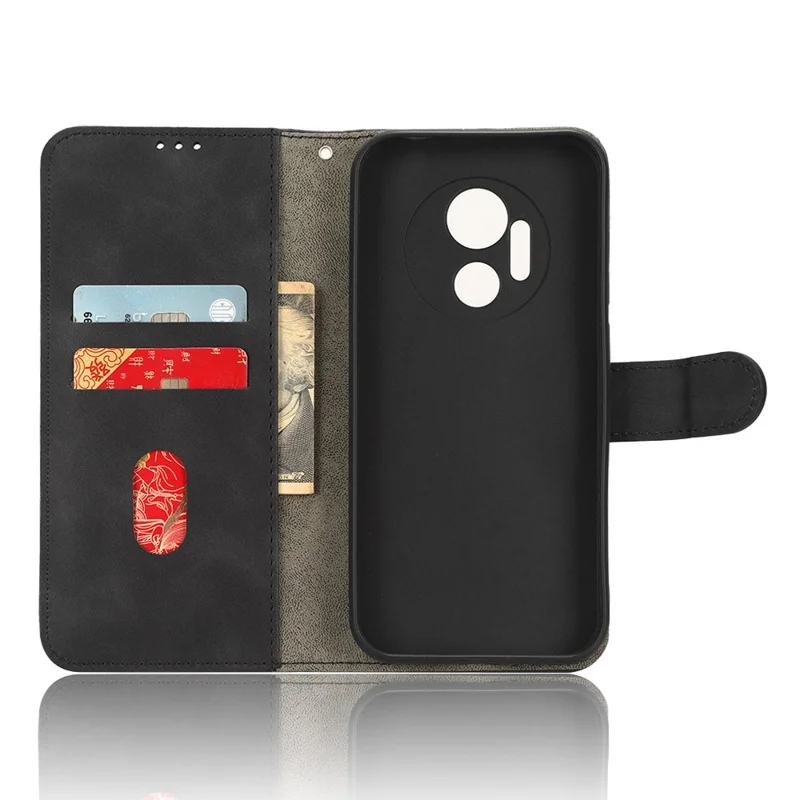 PU Leather Shell for Doogee X97 / X97 Pro Wallet Stand Case Skin-touch Protective Phone Cover - Black