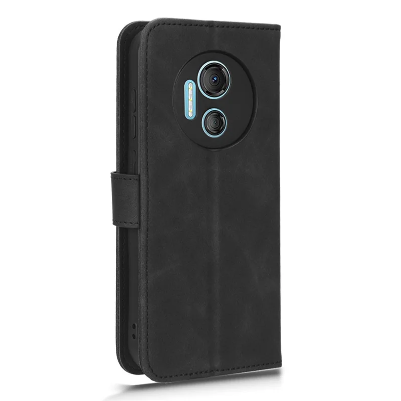 PU Leather Shell for Doogee X97 / X97 Pro Wallet Stand Case Skin-touch Protective Phone Cover - Black