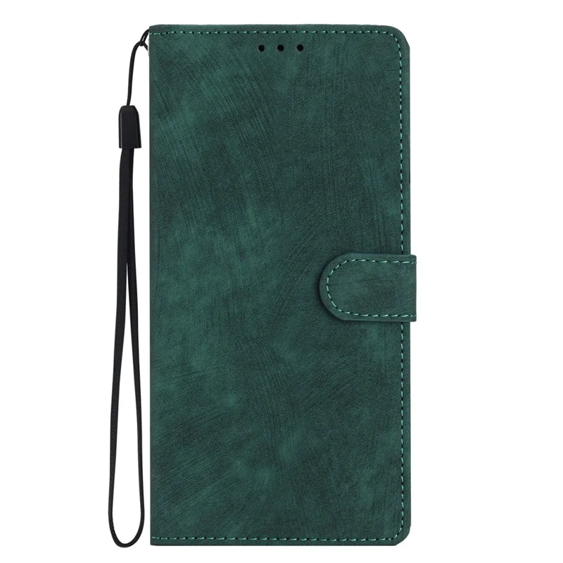 For Samsung Galaxy S22 Ultra 5G Shockproof Case PU Leather Flip Cover Skin-Touch Wallet Phone Shell - Green