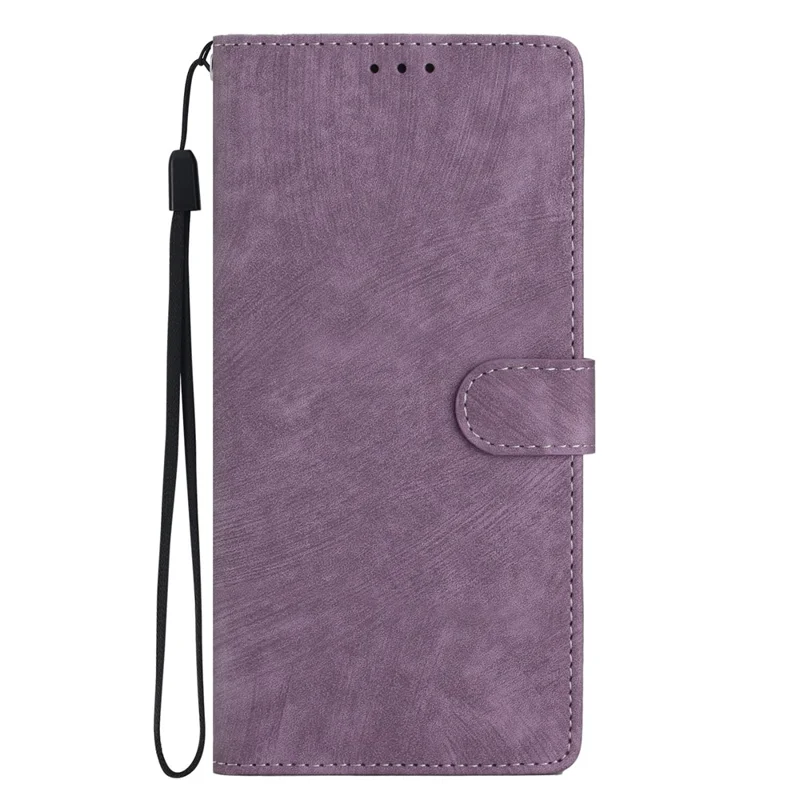 For Samsung Galaxy S23 Solid Color Leather Wallet Protective Cover Skin-touch Stand Phone Case - Purple