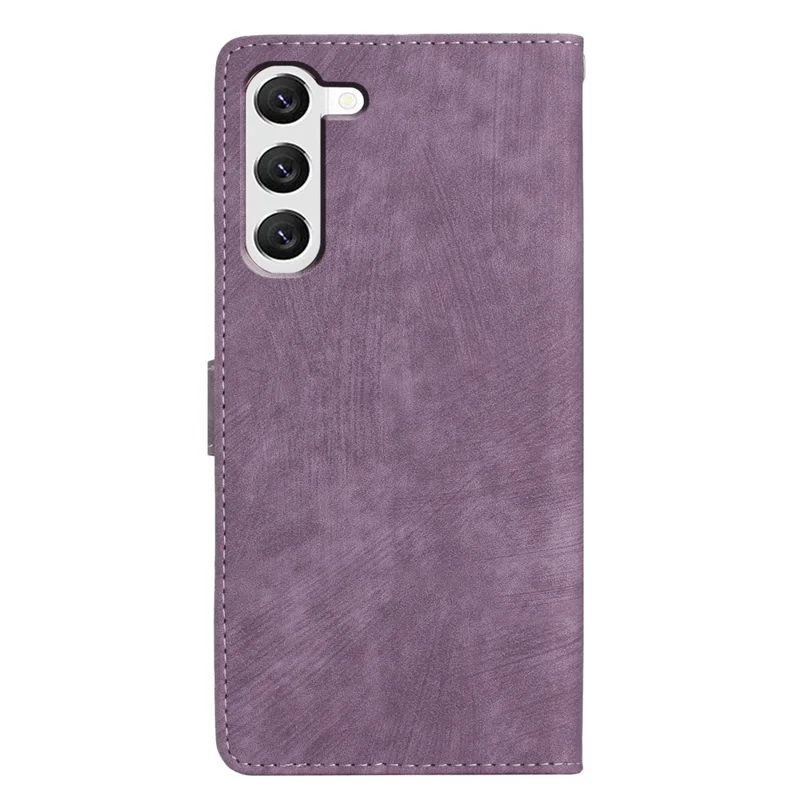 For Samsung Galaxy S23 Solid Color Leather Wallet Protective Cover Skin-touch Stand Phone Case - Purple