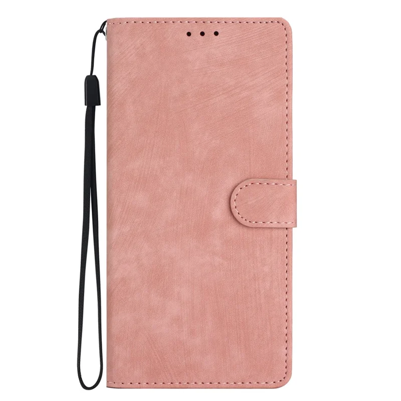 For Samsung Galaxy S23 Solid Color Leather Wallet Protective Cover Skin-touch Stand Phone Case - Rose Gold