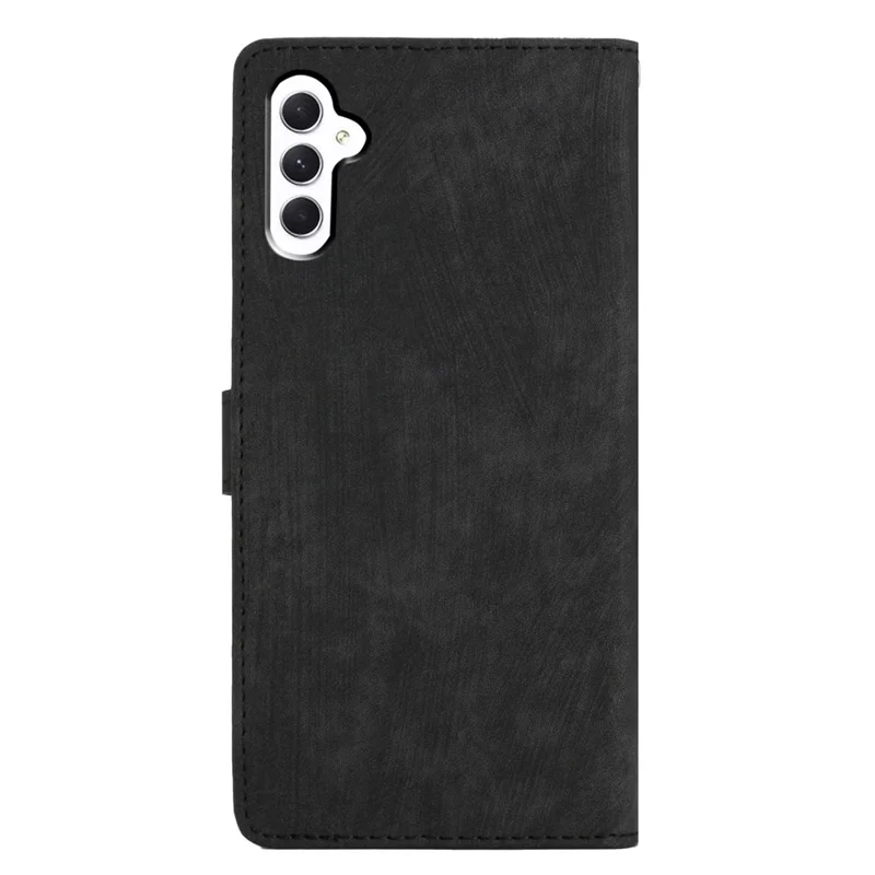 For Samsung Galaxy A34 5G Full Protection Cover Skin-touch Stand Leather Wallet Phone Case - Black