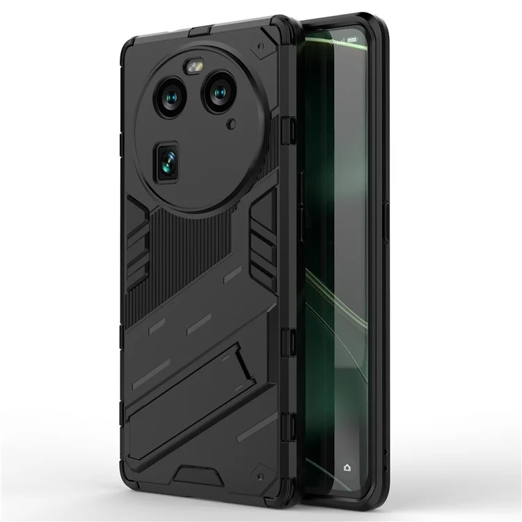 For Oppo Find X6 Pro Anti-drop Kickstand Phone Case TPU+PC Phone Cover - Black