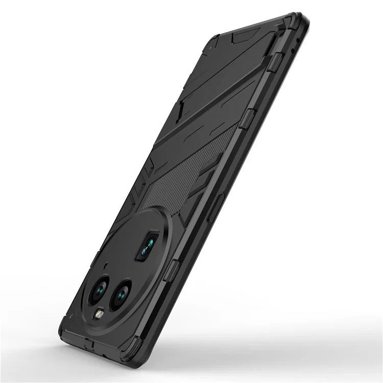 For Oppo Find X6 Pro Anti-drop Kickstand Phone Case TPU+PC Phone Cover - Black