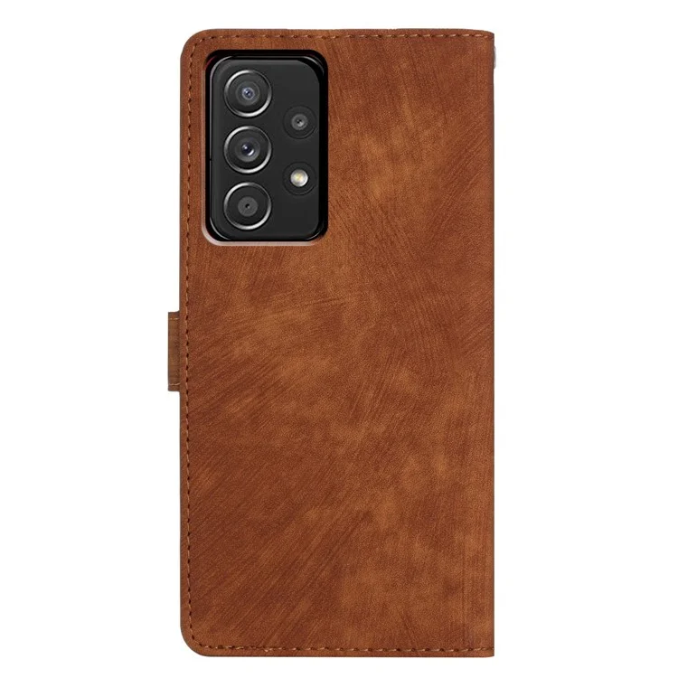 Для Samsung Galaxy A33 5G кожаный кошелёк телефон Flip чехол - Brown