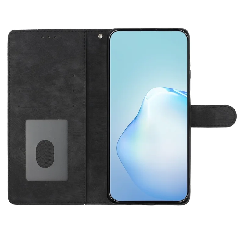 For Samsung Galaxy A33 5G Skin-touch PU Leather Phone Case Flip Stand Wallet Cover - Black