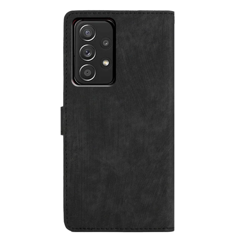 For Samsung Galaxy A33 5G Skin-touch PU Leather Phone Case Flip Stand Wallet Cover - Black