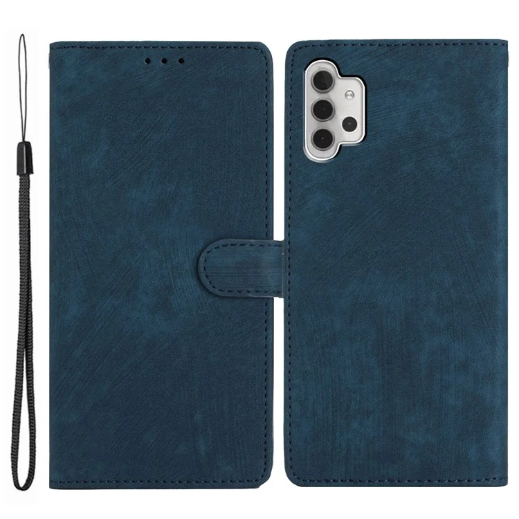 Für Samsung Galaxy A32 5G / M32 5G PU Leder Geldbörse Mobile Case Skin-touch Anti-drop Shell mit Ständer - Blau