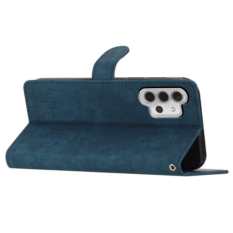 Für Samsung Galaxy A32 5G / M32 5G PU Leder Geldbörse Mobile Case Skin-touch Anti-drop Shell mit Ständer - Blau