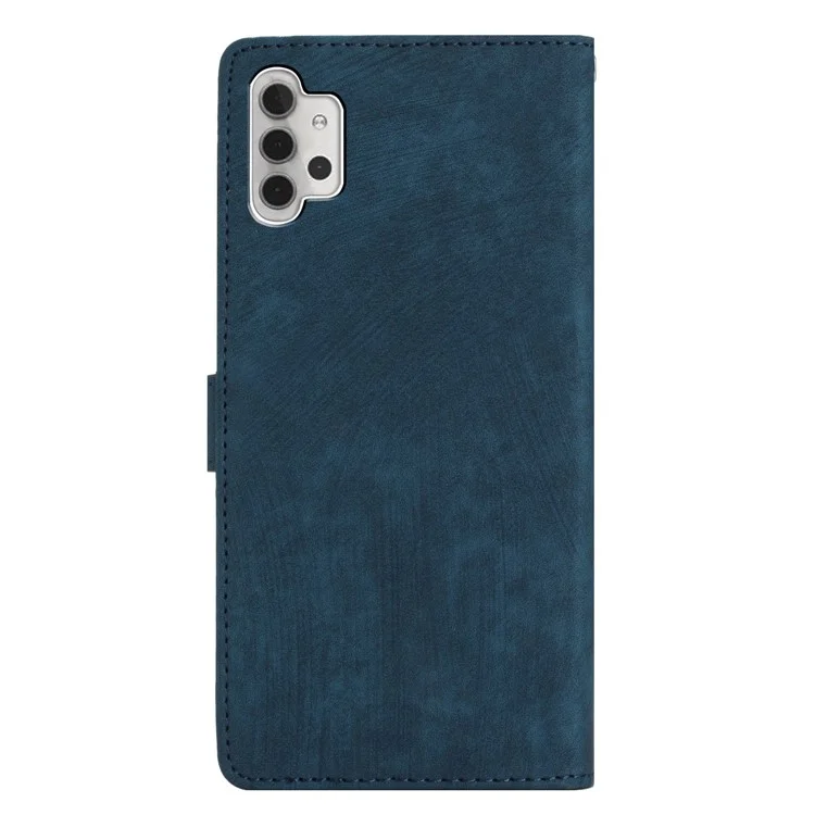 Für Samsung Galaxy A32 5G / M32 5G PU Leder Geldbörse Mobile Case Skin-touch Anti-drop Shell mit Ständer - Blau