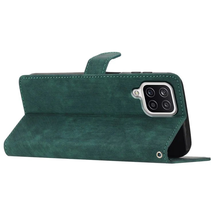 Phone Case for Samsung Galaxy A42 5G , Skin-touch Leather Wallet Stand Full Protection Cover - Green