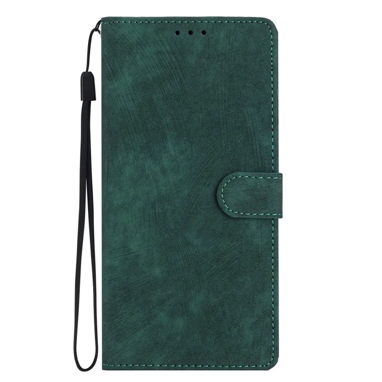 Phone Case for Samsung Galaxy A42 5G , Skin-touch Leather Wallet Stand Full Protection Cover - Green