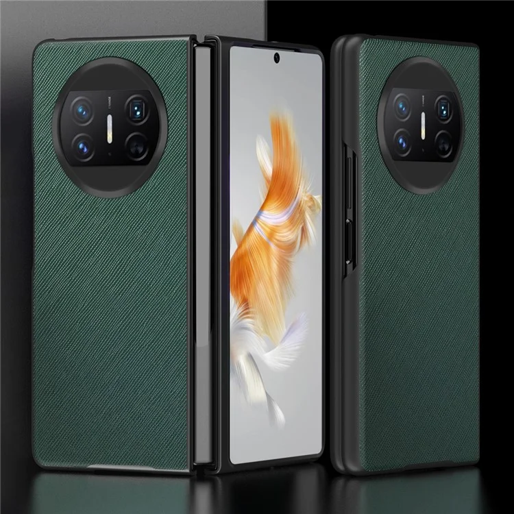 Per Huawei Mate X3 5G Folding Design Cell Phone Case Cross Texture PU Leather+PC Phone Cover - Verde