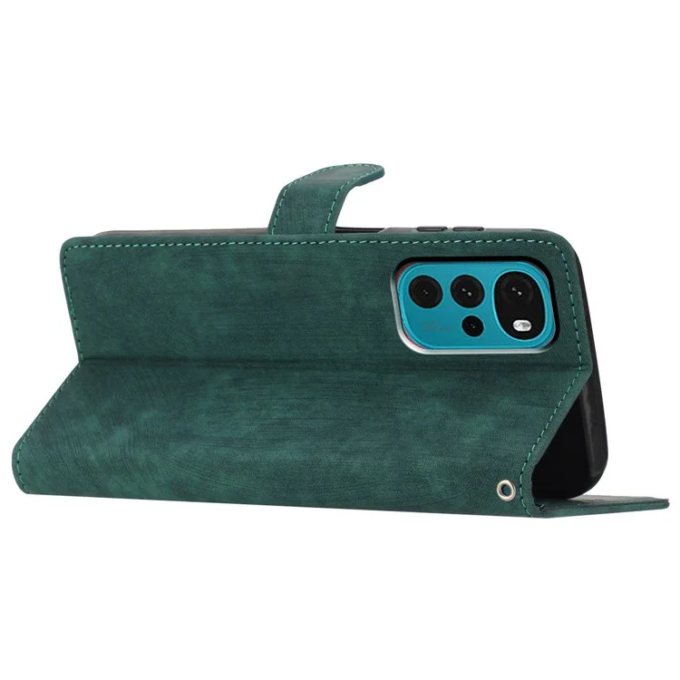 Coque de Portefeuille en Cuir Pour Motorola Moto G22, Casse de Téléphone Pliant de la Peau - Vert