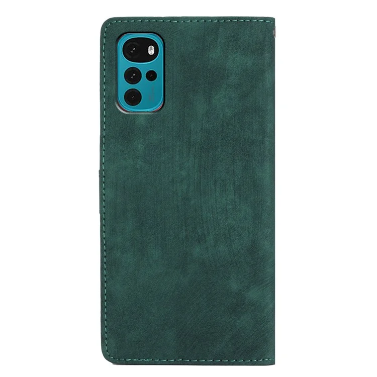 Coque de Portefeuille en Cuir Pour Motorola Moto G22, Casse de Téléphone Pliant de la Peau - Vert