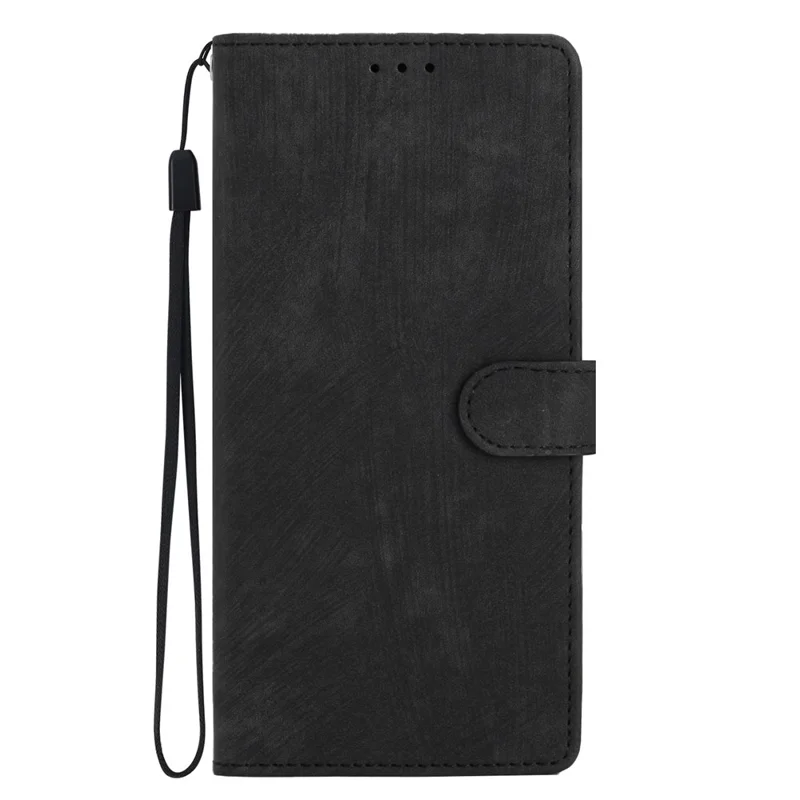 For Motorola Moto G52 4G / G82 5G Skin-touch Leather Wallet Shell Folding Stand Phone Case - Black