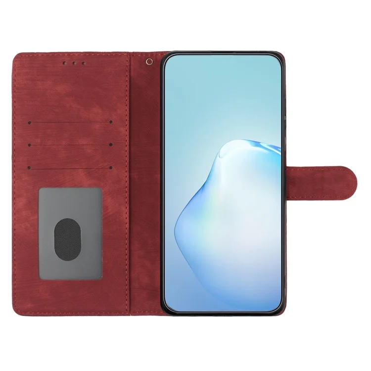Para Motorola Moto G42 4G Anti-Drop PU Leather Cover Skin-Touch Wallet Phone Case com Suporte - Vermelho