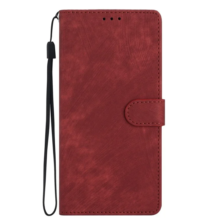 Para Motorola Moto G42 4G Anti-Drop PU Leather Cover Skin-Touch Wallet Phone Case com Suporte - Vermelho