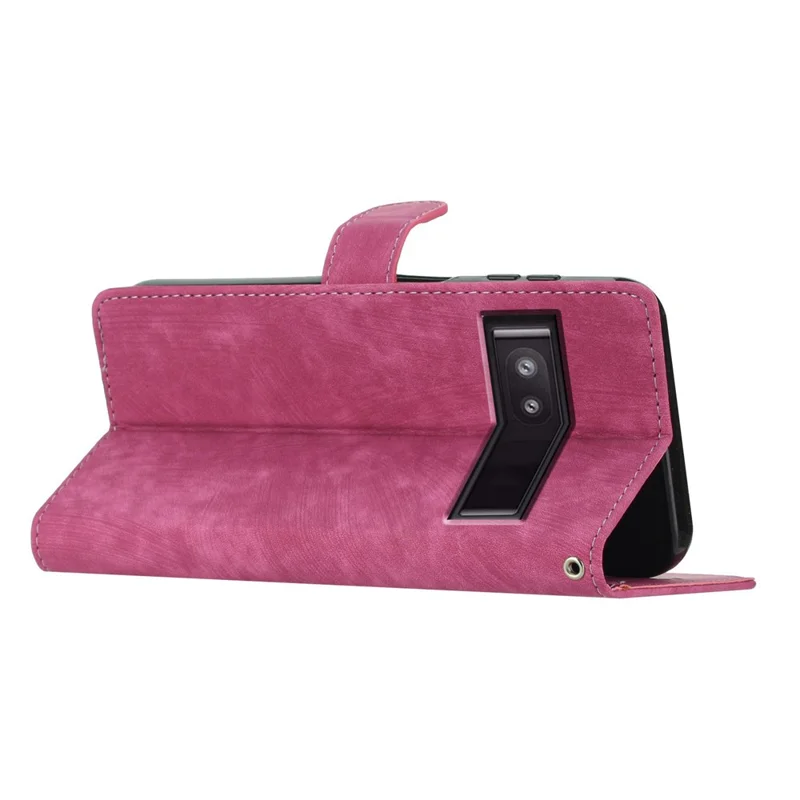 For Google Pixel 7a Wallet Phone Case Anti-Scratch PU Leather Cover Skin-Touch Stand Cell Phone Shell - Rose