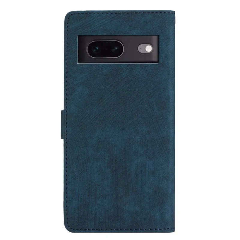 For Google Pixel 7 5G Phone Case Shockproof PU Leather Flip Cover Skin-Touch Wallet Phone Shell - Blue