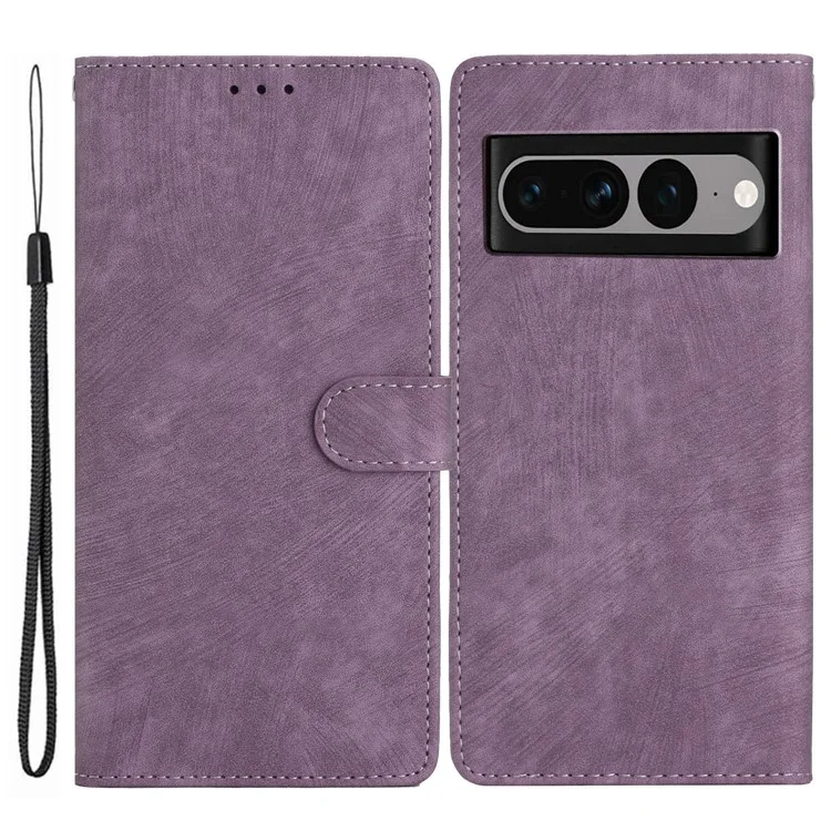 For Google Pixel 7 Pro 5G PU Leather+TPU Wallet Cover Skin-touch Stand Magnetic Phone Case - Purple