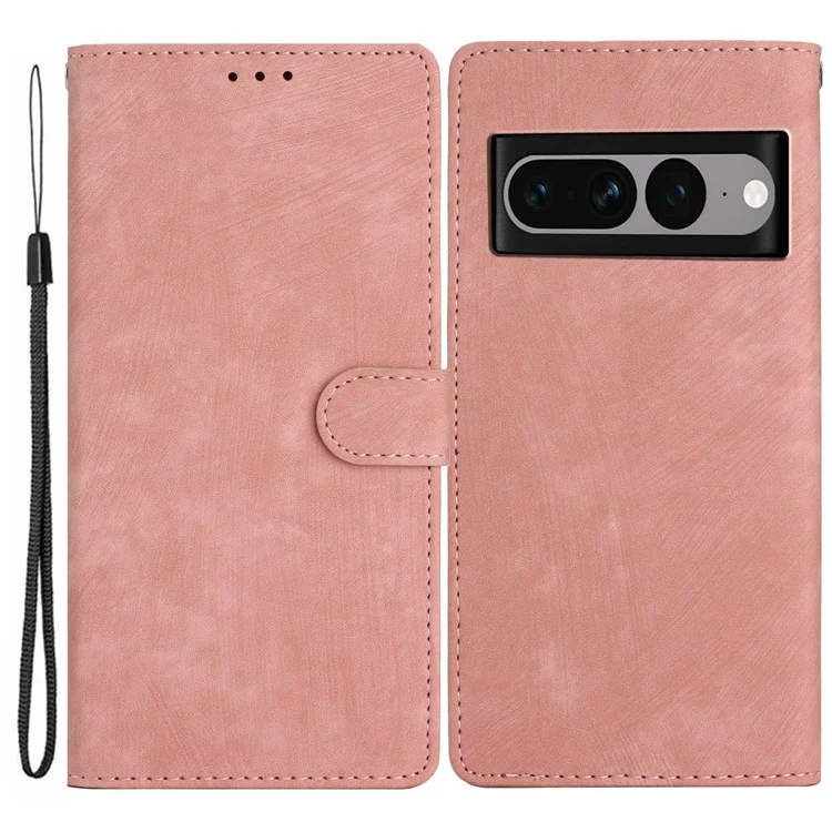 For Google Pixel 7 Pro 5G PU Leather+TPU Wallet Cover Skin-touch Stand Magnetic Phone Case - Rose Gold