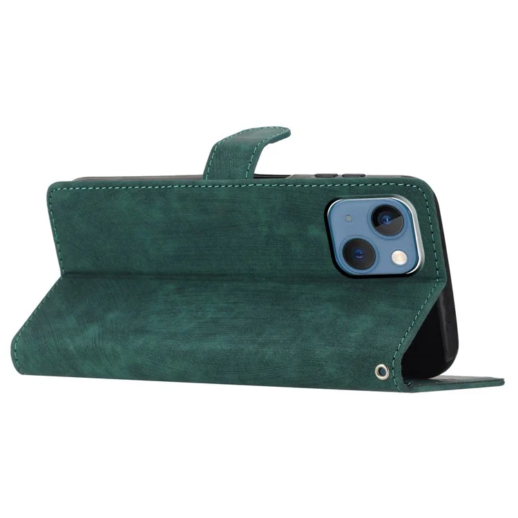 Anti-drop Phone Case für iPhone 13 6.1 Zoll, Skin-touch Leder Brieftasche Cover mit Ständer - Grün