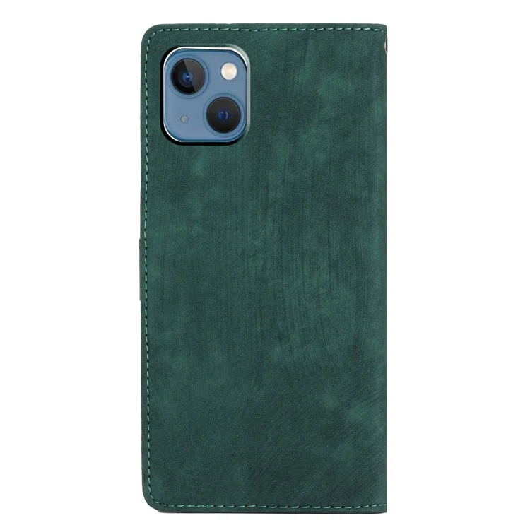 Anti-drop Phone Case für iPhone 13 6.1 Zoll, Skin-touch Leder Brieftasche Cover mit Ständer - Grün