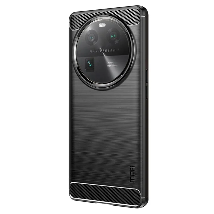 MOFI JK TPU Series-1 для Oppo Find X6 Гибкий TPU Тонкий Fit Чехол для Телефона Углеродное Волокно Заглушенная Текстура Крышка - Черный