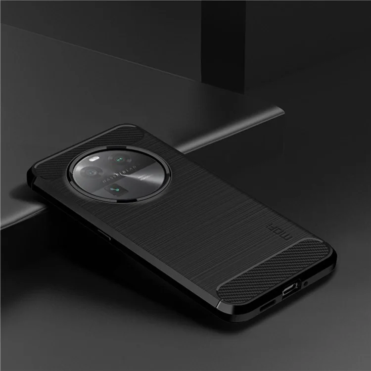 MOFI JK TPU Series-1 для Oppo Find X6 Гибкий TPU Тонкий Fit Чехол для Телефона Углеродное Волокно Заглушенная Текстура Крышка - Черный