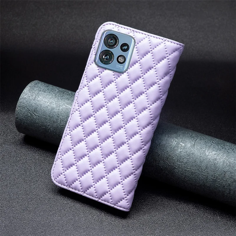 BINFEN COLOR BF Style-14 for Motorola Edge 40 Pro 5G / Moto X40 5G Phone Case Stand PU Leather Wallet Phone Cover - Purple