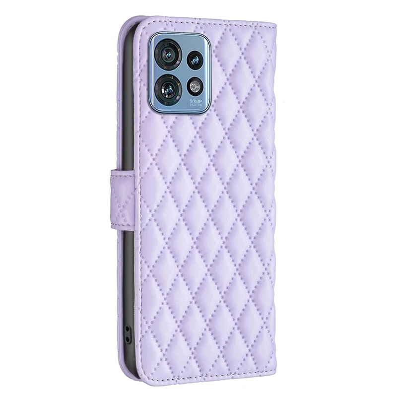BINFEN COLOR BF Style-14 for Motorola Edge 40 Pro 5G / Moto X40 5G Phone Case Stand PU Leather Wallet Phone Cover - Purple