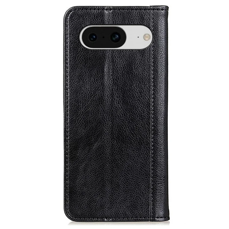 Для Google Pixel 8 Litchi Texture Shockproof Wallet Stand Phone Case Split Leather+TPU Protective Cover - Black