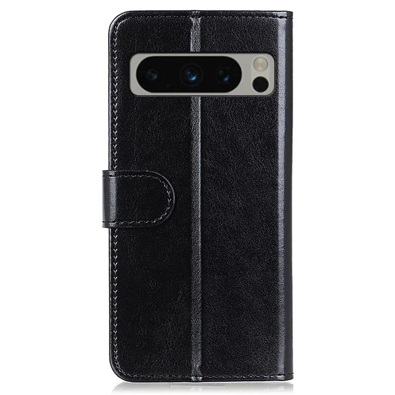 Capa de Telefone para Google Pixel 8 Pro PU Leather+TPU Wallet Crazy Horse Texture Cellphone Case - Preto
