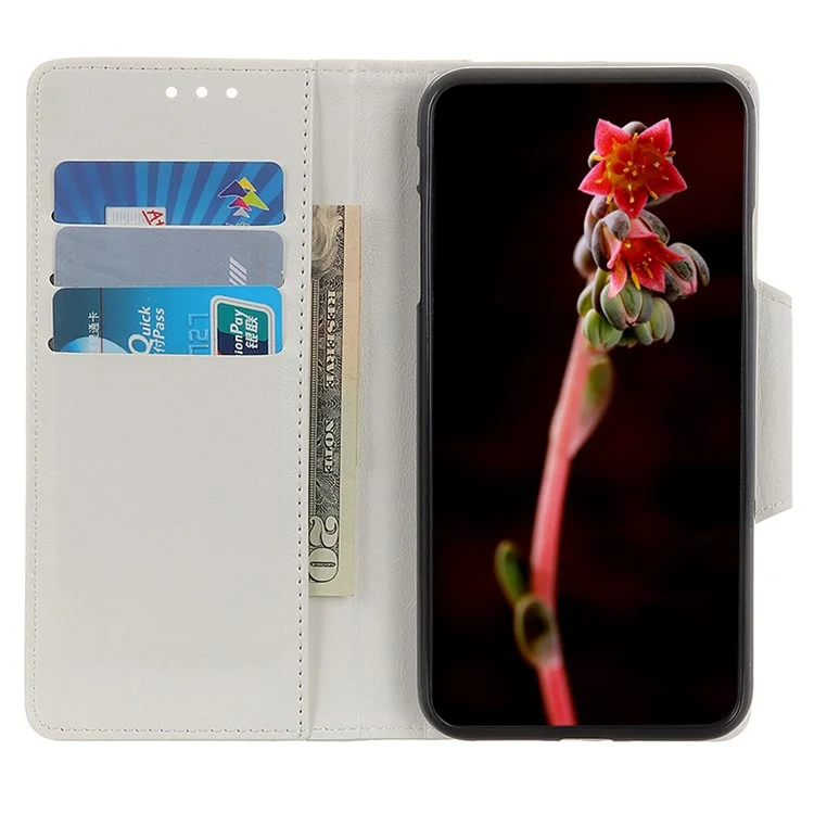 Wallet Case für Google Pixel 8 Pro, Anti-Scratch PU-Leder Kuhfell-Textur Ständer-Handyhülle - Weiß