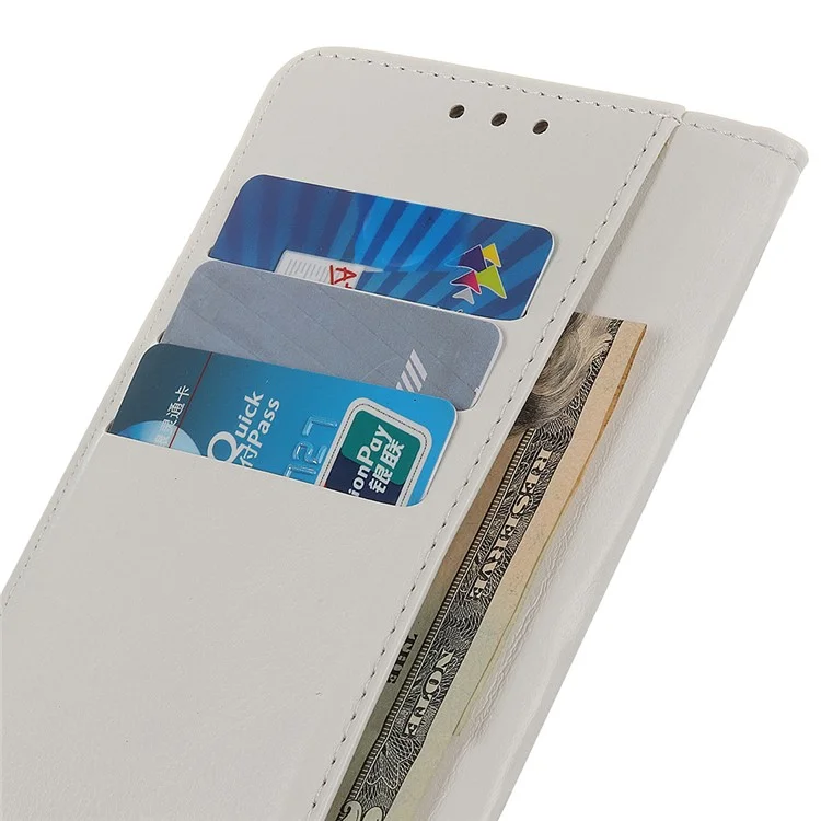 Wallet Case für Google Pixel 8 Pro, Anti-Scratch PU-Leder Kuhfell-Textur Ständer-Handyhülle - Weiß