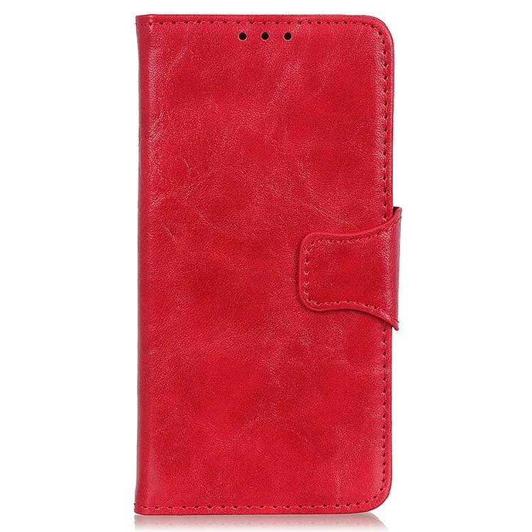 Per Google Pixel 8 Split Leather Phone Wallet Case Crazy Horse Texture Stand Cell Phone Cover - Rosso