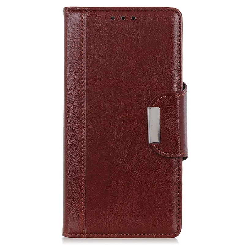 Phone Wallet Case for Google Pixel 8 , Anti-scratch PU Leather Cowhide Texture Stand Cover - Brown