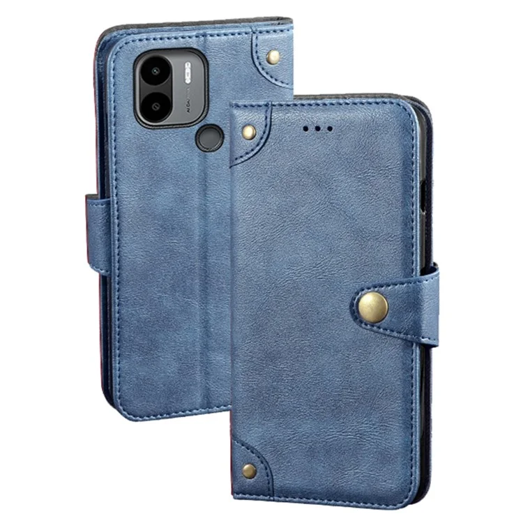 IDEWEI Para Xiaomi Poco C51 4G Capa de Carteira de Couro PU de Proteção Total - Azul