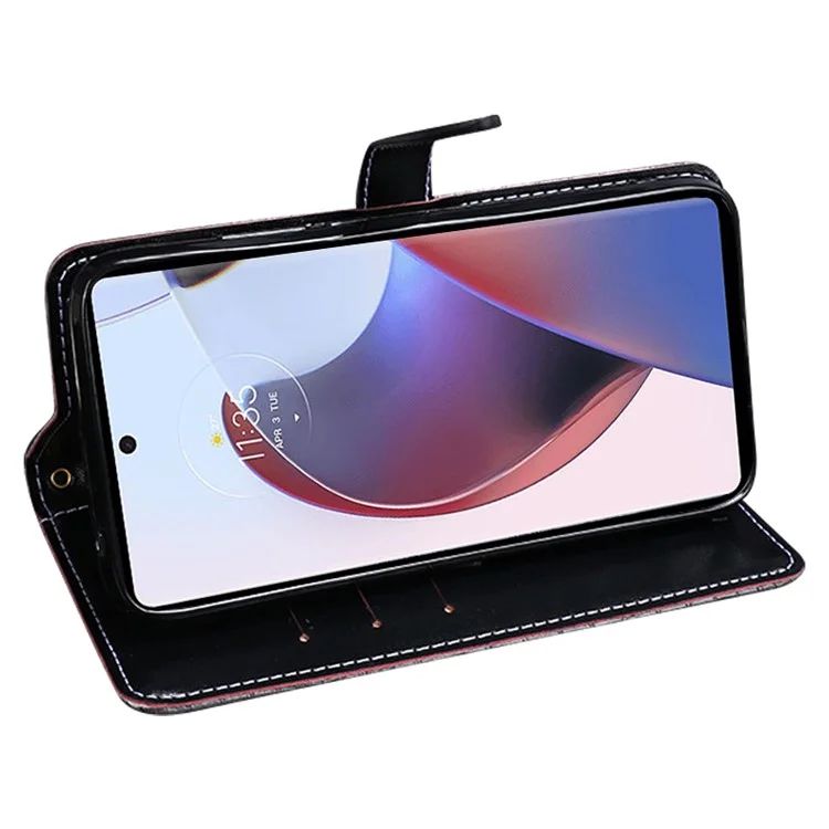 IDEWEI For Motorola Moto G Play (2023) 4G Wallet Phone Case Crocodile Texture PU Leather Cover with Stand - Black