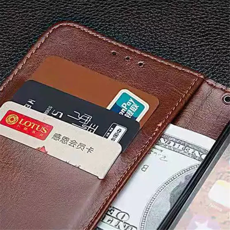 IDEWEI For Motorola Moto E13 4G Wallet Phone Case Crazy Horse Texture Stand PU Leather Cover - Brown