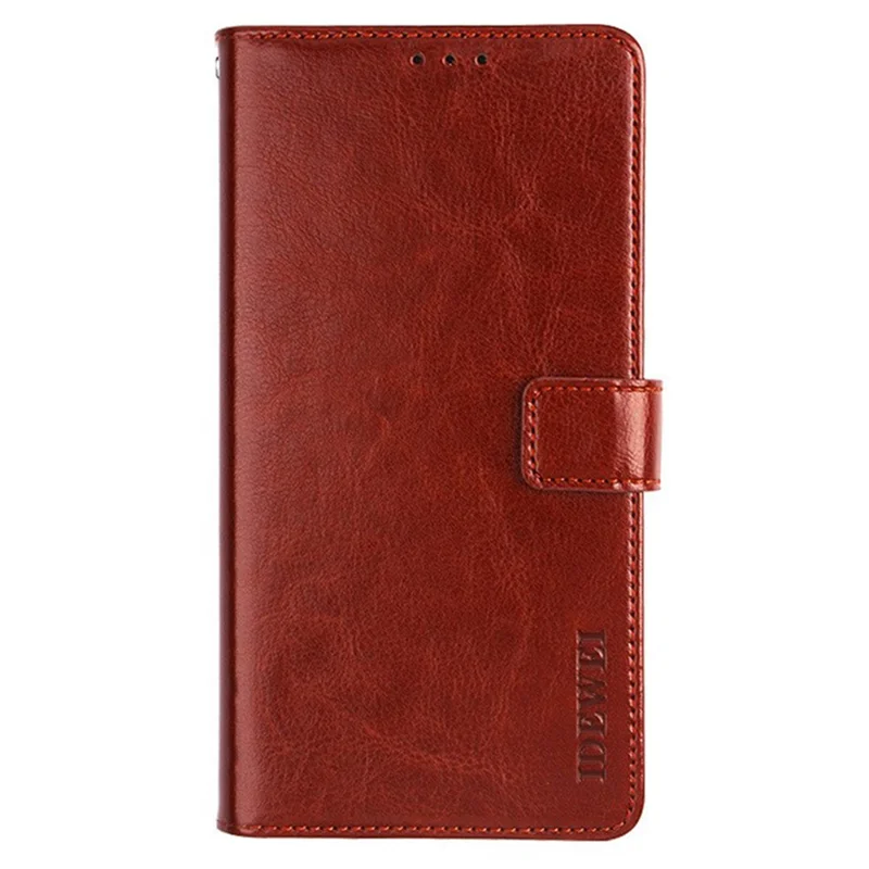 IDEWEI For Motorola Moto E13 4G Wallet Phone Case Crazy Horse Texture Stand PU Leather Cover - Brown