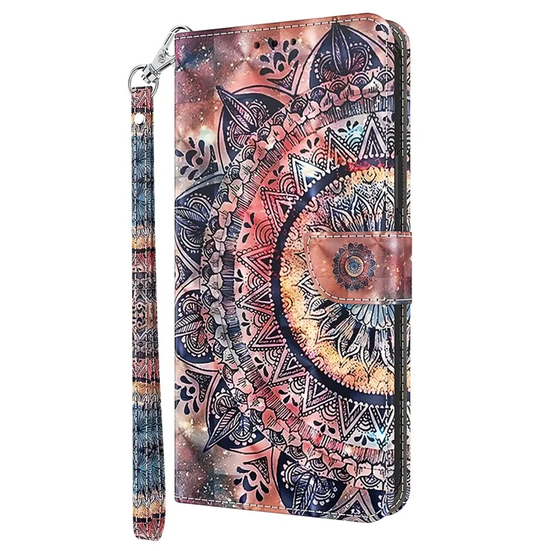 Étui à rabat en cuir PU pour Xiaomi 13 Lite / Civi 2 Étui de téléphone portefeuille Impression de motif 3D Coque de téléphone avec bandoulière - Couleur Mandala