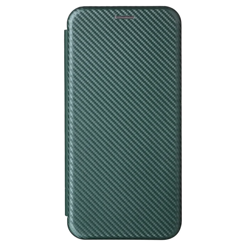 For Xiaomi Redmi Note 12 Turbo / Poco F5 5G Carbon Fiber Texture Leather Case Flip Stand Cell Phone Cover - Green
