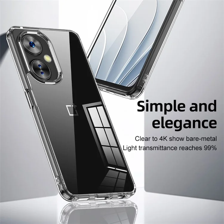 For OnePlus Nord CE 3 Lite 5G / Nord N30 5G PC+TPU Slime Phone Case Airbag Protection Anti-Scratch Cover - Matte Black