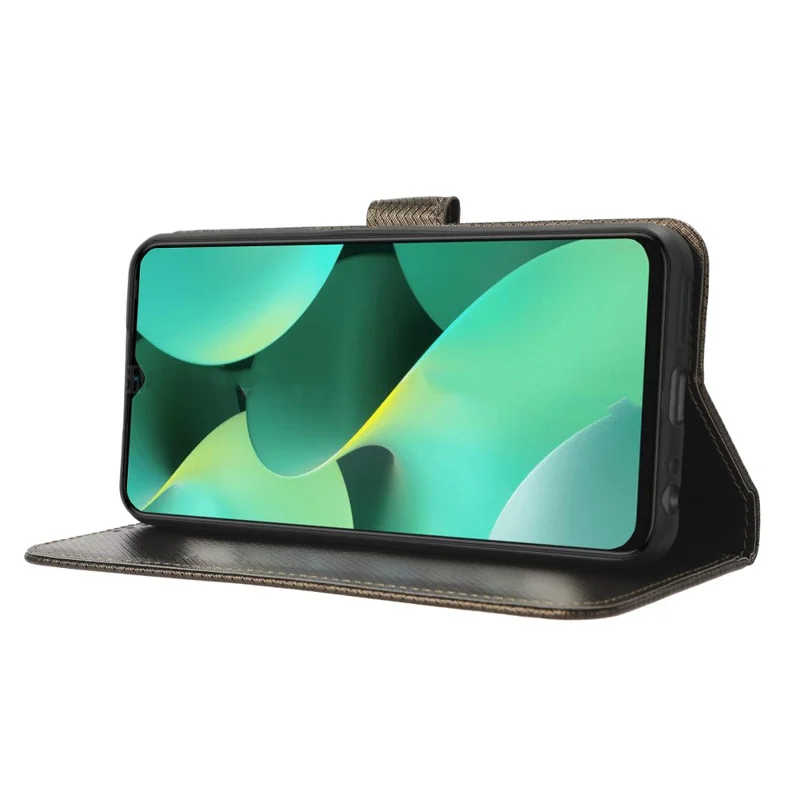 For TECNO Spark 10C 4G PU Leather+TPU Cell Phone Cover Diamond Texture Flip Stand Wallet Case - Grey