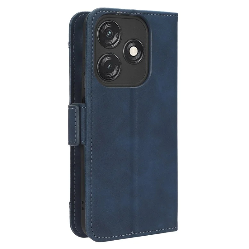 For TECNO Spark 10C 4G Wallet Phone Cover PU Leather Phone Stand Case with Multiple Card Slots - Blue