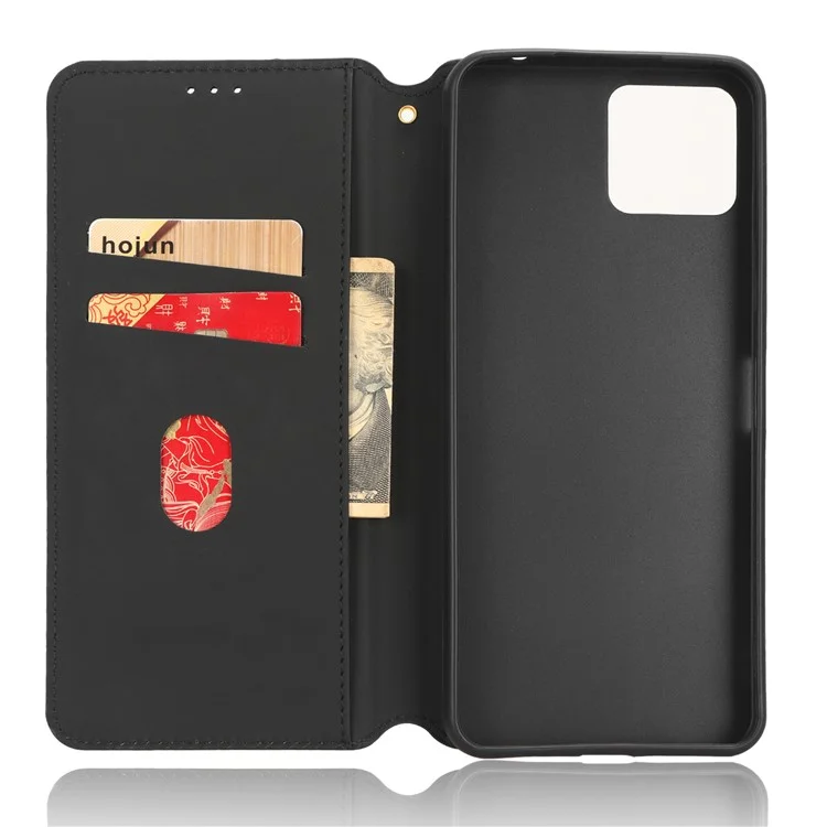 For Boost Mobile Celero 5G+ Phone Leather Case Rhombus Imprinted Cover with Stand Wallet - Black