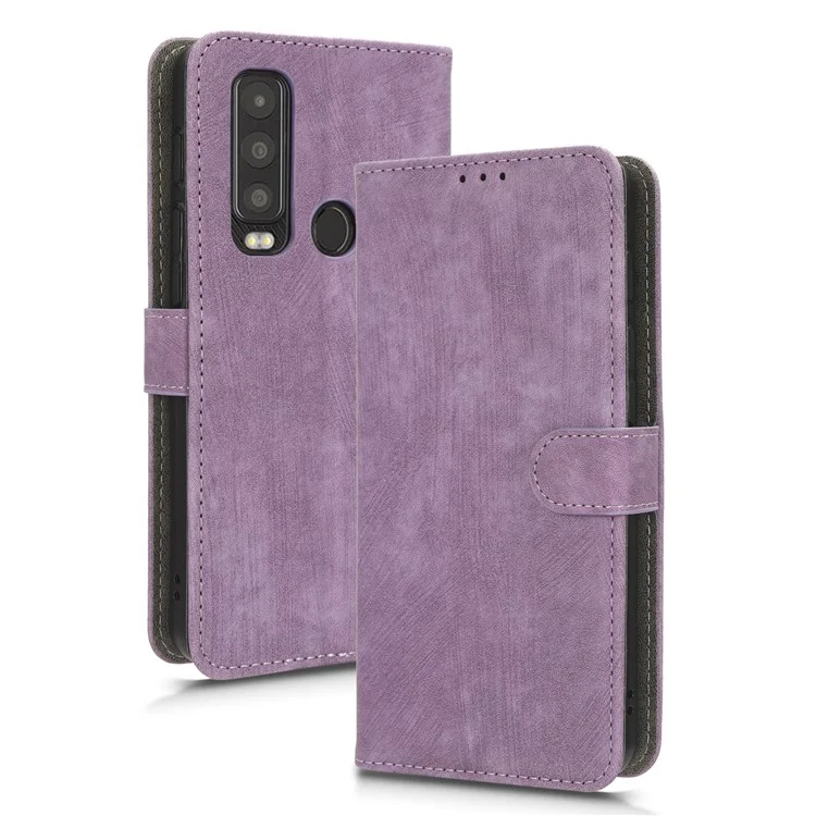 For Motorola Defy 2 5G / Cat S75 5G Phone Wallet Cover PU Leather RFID Blocking Stand Case with Strap - Purple
